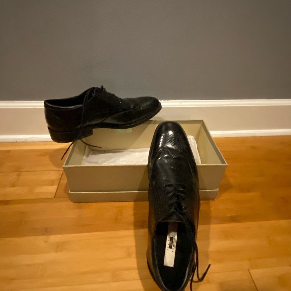 Joseph Abboud Black Leather Oxfords
